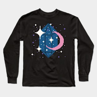 Cosmic magic pixel art starry sky Long Sleeve T-Shirt